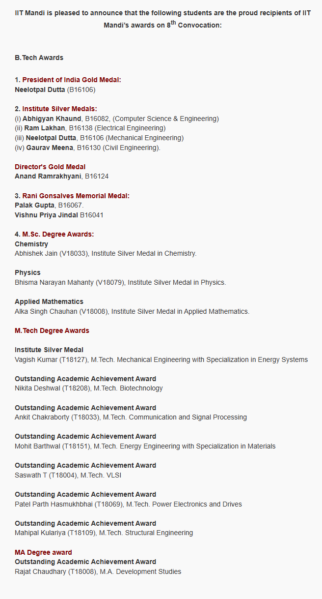 3rd Convocation Awards