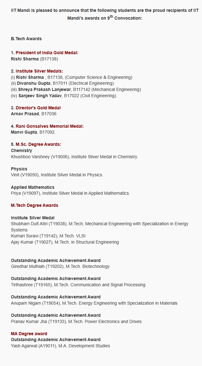 3rd Convocation Awards